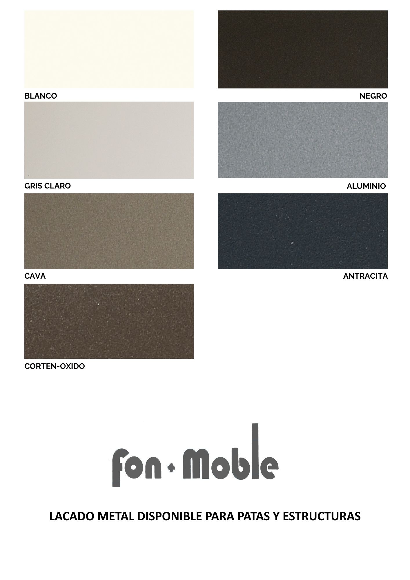 ACABADOS METAL PARA ESTRUCTURAS Y PATAS